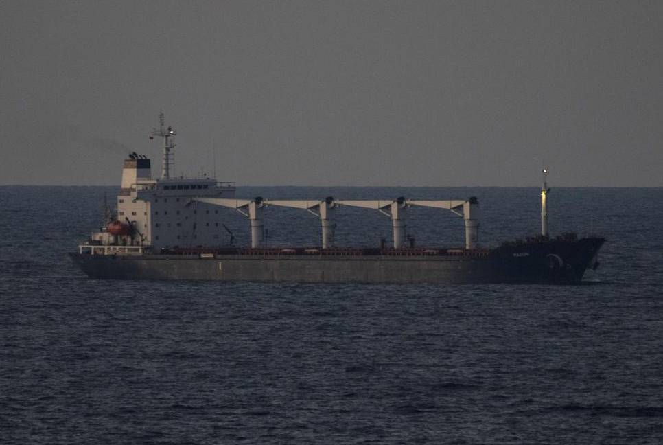 Ship with Ukrainian corn anchored off Turkey