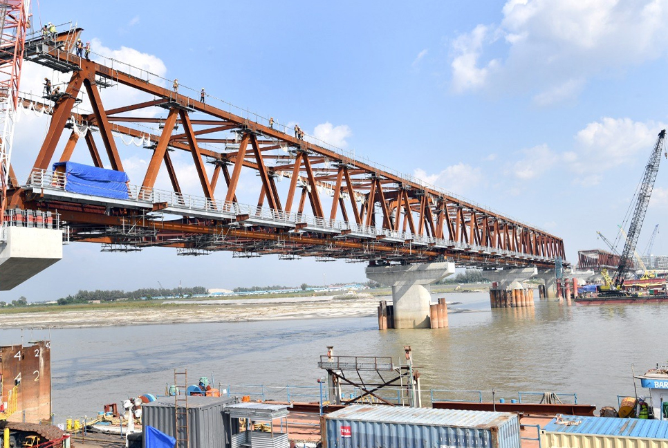 Progress of the construction of Bangabandhu Rail Bridge is 58pc