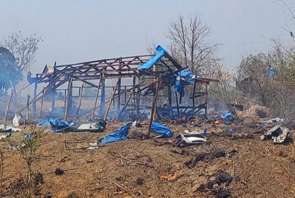 Airstrikes on Myanmar village feared to have killed 100