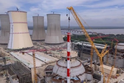 Ventilation stack installed at reactor building of Unit-1 of Rooppur NPP