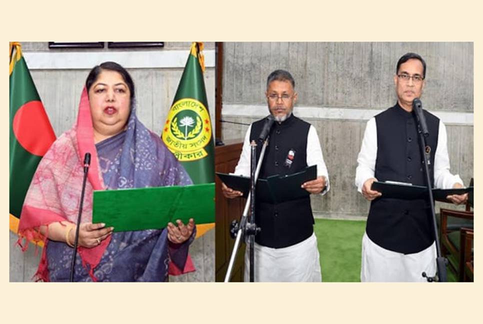 Lawmakers Sajjadul Hassan, Mohiuddin Bacchu sworn in