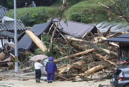 Over 180,000 residents urged to seek shelter as tropical storm soaks Japan