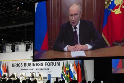 Putin attends BRICS summit in South Africa remotely while facing war crimes warrant