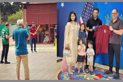 Shakib visits US embassy, plays cricket with Ambassador