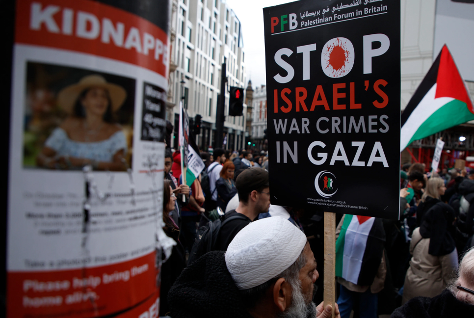 Tens of thousands of pro-Palestinian protesters march in London as Israel-Hamas war roils the world