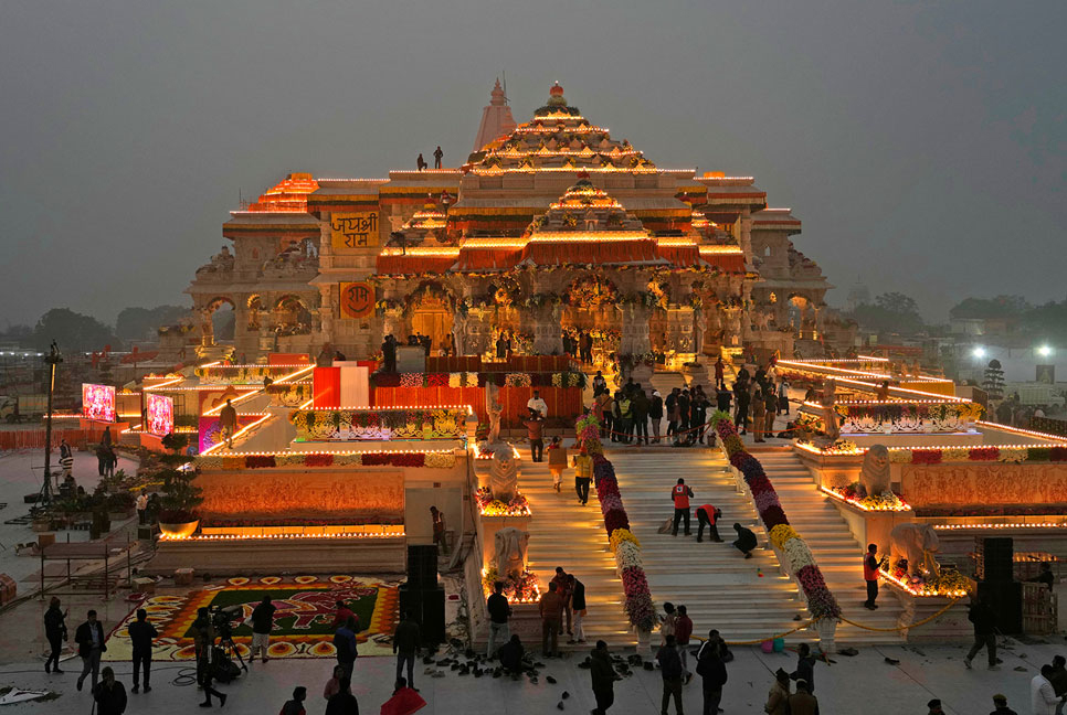 Modi is set to open controversial temple in India