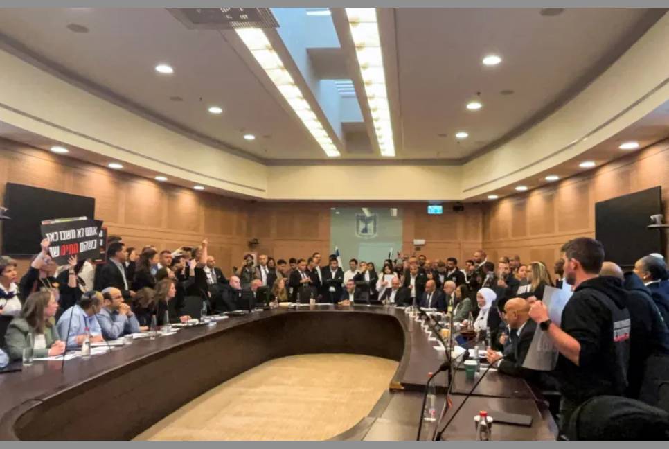 Families of hostages storm Israeli parliament meeting