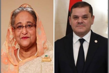 Libyan premier greets Sheikh Hasina