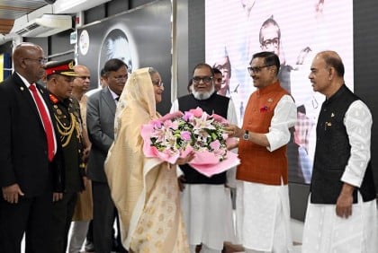 Hasina returns home after 2-day state visit to India