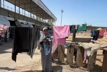 Gaza's biggest football stadium is now a shelter for thousands of displaced Palestinians