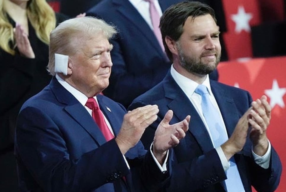 Trump, his ear bandaged, appears at Republican National Convention