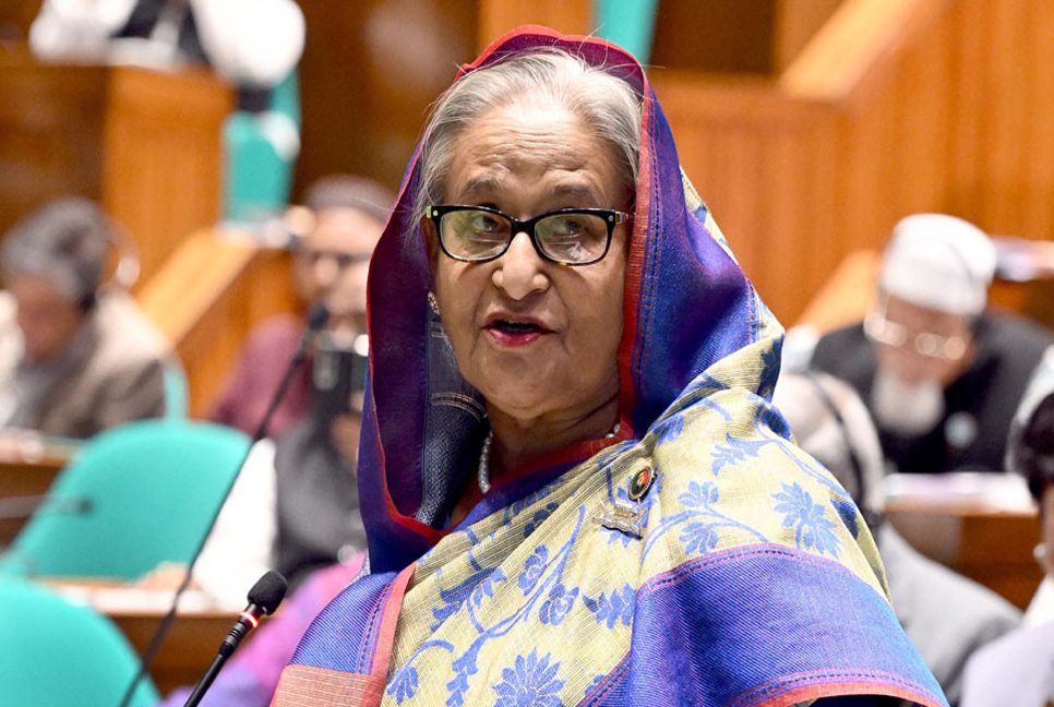 Sheikh Hasina leaves the country