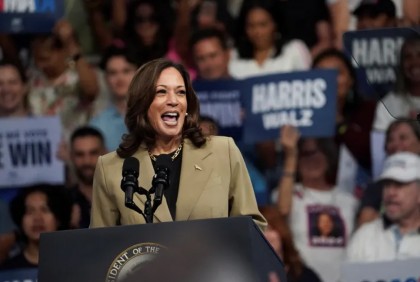 Harris leads Trump in three key states, new poll shows

