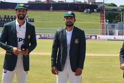 Bangladesh send Pakistan into bat in rain delayed first Test