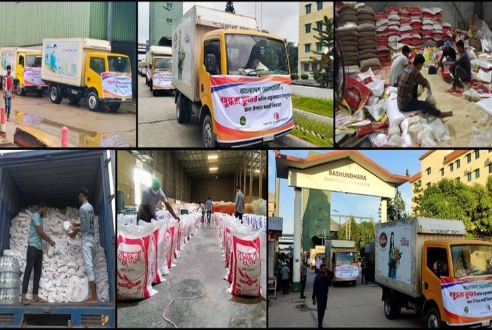 Bashundhara Food distributes relief among flood victims under Army supervision