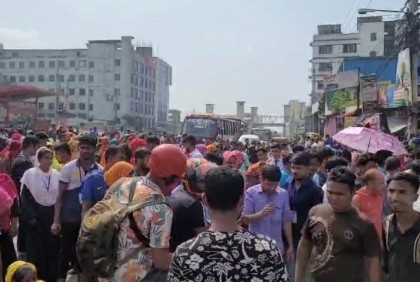 RMG workers block Dhaka-Mymensingh Highway