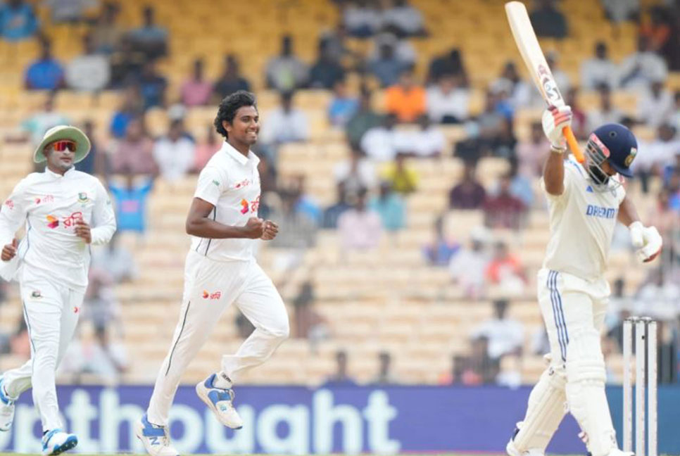 Chennai Test: India 376 all out as Hasan bags Fifer   