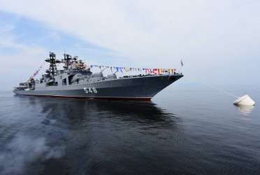 Russian navy ships arrive in Myanmar for joint drills