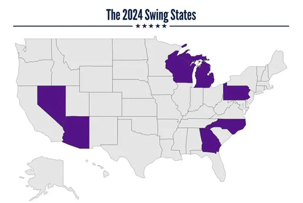 Seven swing states set to decide the 2024 US election