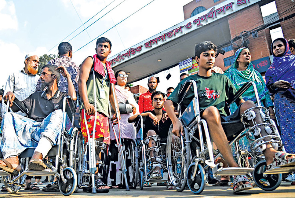 Injured in mass uprising still in sufferings