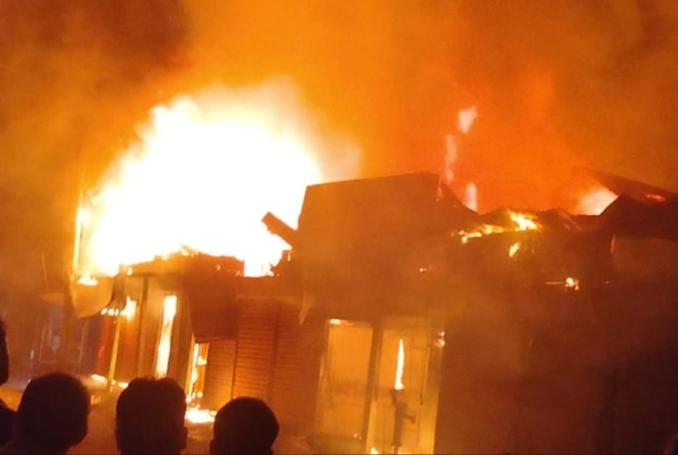 Fire guts eight shops in Tangail