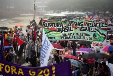 Protesters in Brazil rally for Palestine ahead of G20 summit