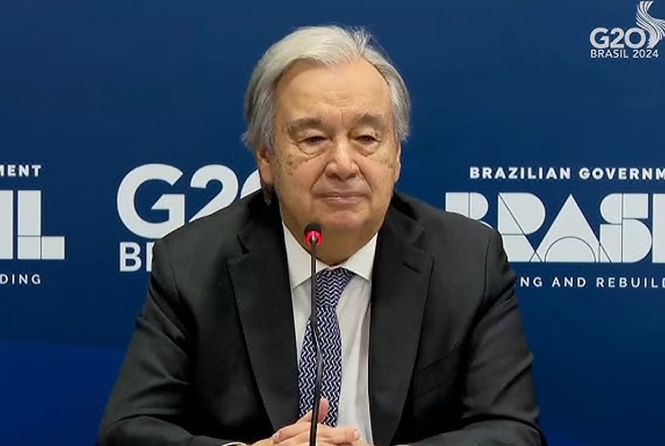 Guterres calls for ceasefire in Gaza, Lebanon at G20