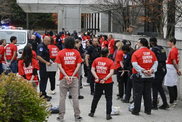 Pro-Palestinian activists arrested at the US senate