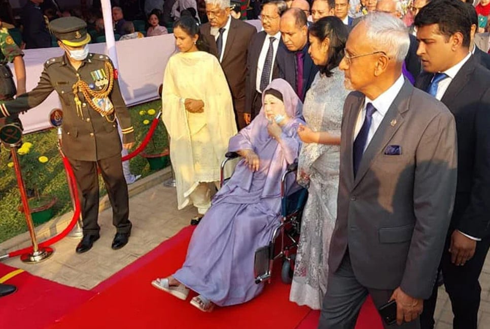 Khaleda Zia makes first public appearance at Senakunja in 12 years