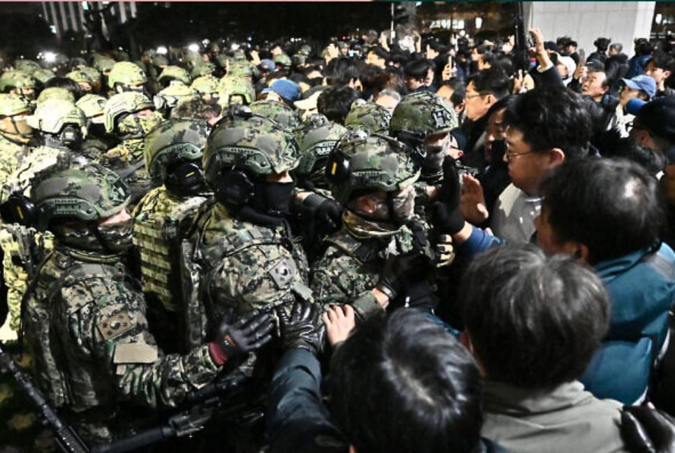 Soldiers vs office chairs: South Korea's martial law standoff