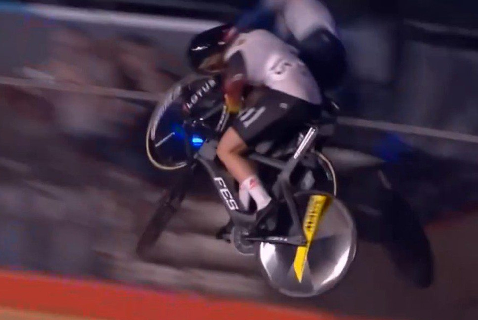 Olympic cycling winner crashes into crowd