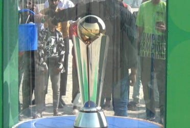 Champions Trophy displayed in Cox's Bazar