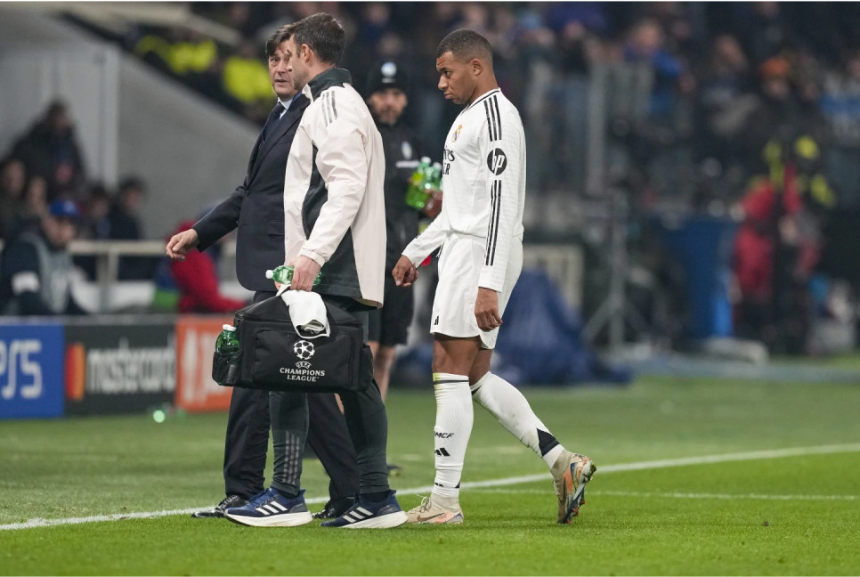 Real Madrid confirms Mbappe's left thigh injury