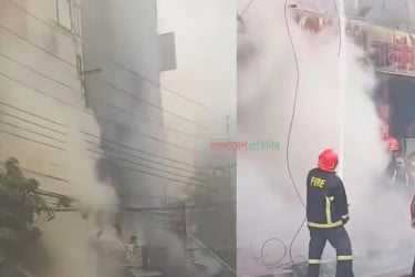 6 rescued as fire engulfs restaurant in Uttara, Dhaka