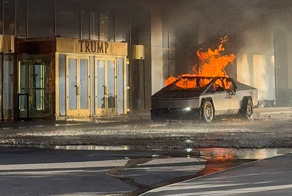 Cybertruck filled with fuel and fireworks explodes at Trump's hotel