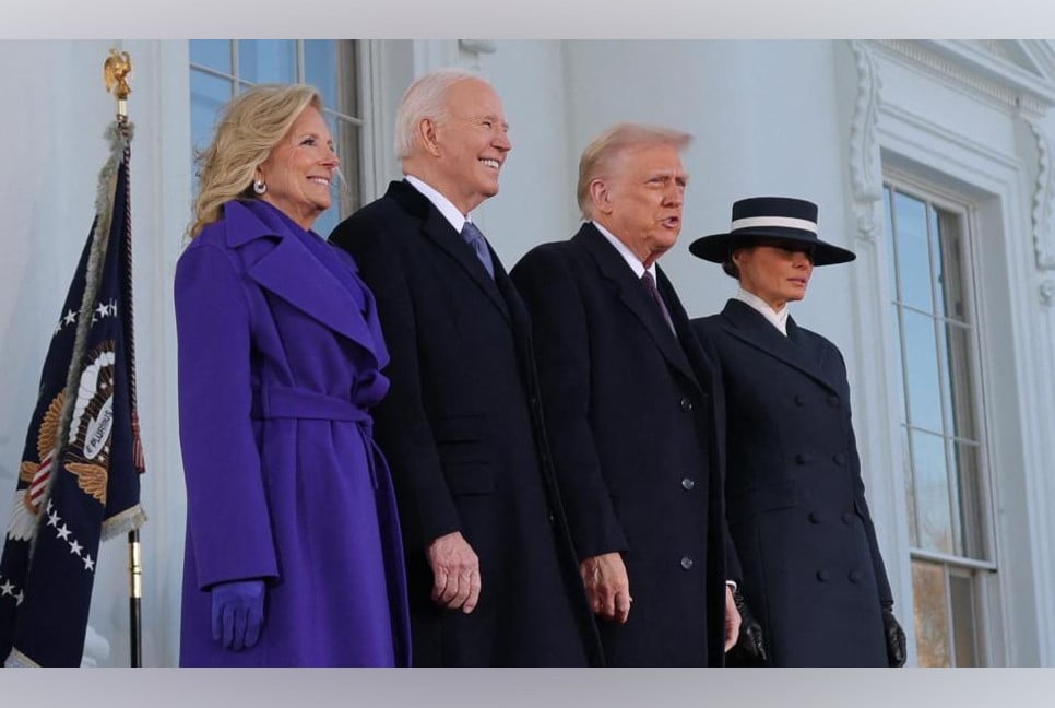 Biden greets Trump at the White House ahead of the inauguration