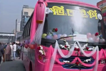 Dhaka streets usher in a new era with 2,610 pink buses