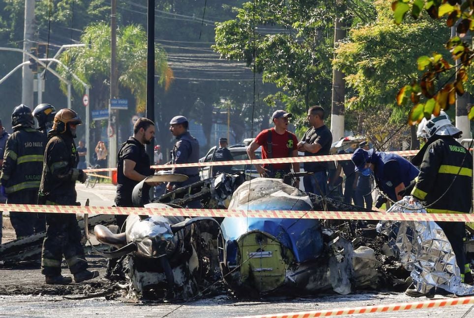 Plane crash in Sao Paulo kills two on busy road