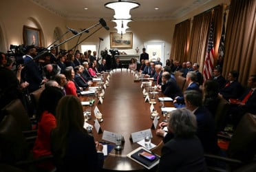 Trump's first full cabinet meeting highlights downsizing effort