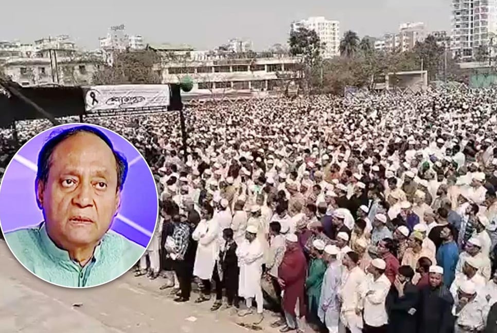 Huge crowds participate at Abdullah Al Noman's Janaza in Chattogram