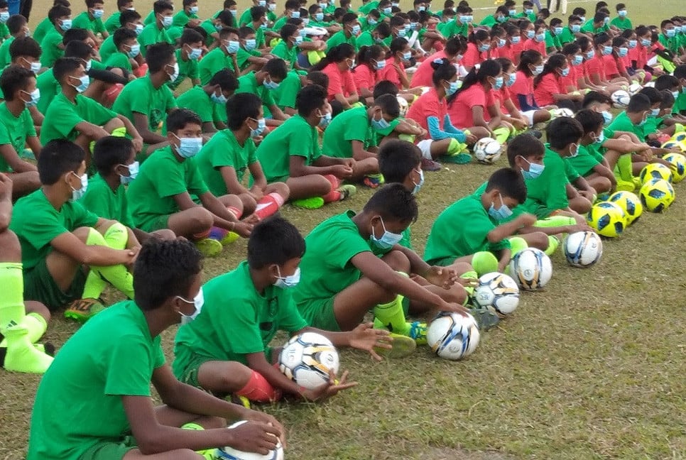 Shuvosangho hosts football match in Bogura to promote crime-free society