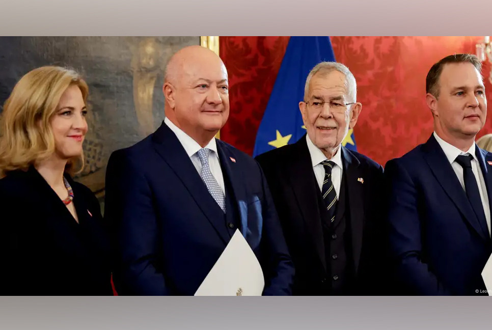 Austria swears in centrist coalition without far right