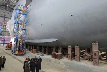 N. Korea unveils nuclear-powered submarine for the first time