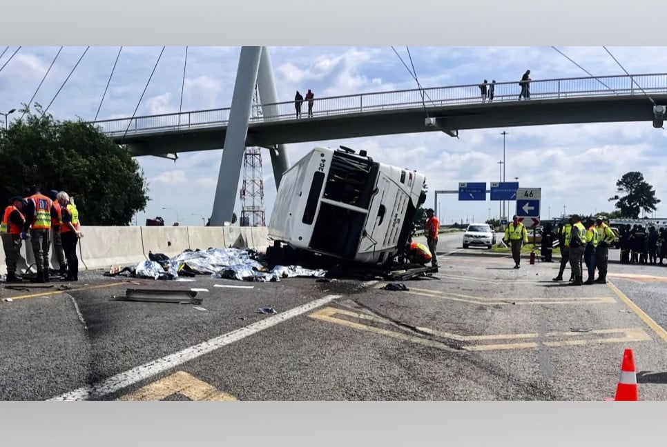 12 dead, dozens hurt as a bus overturned in South Africa