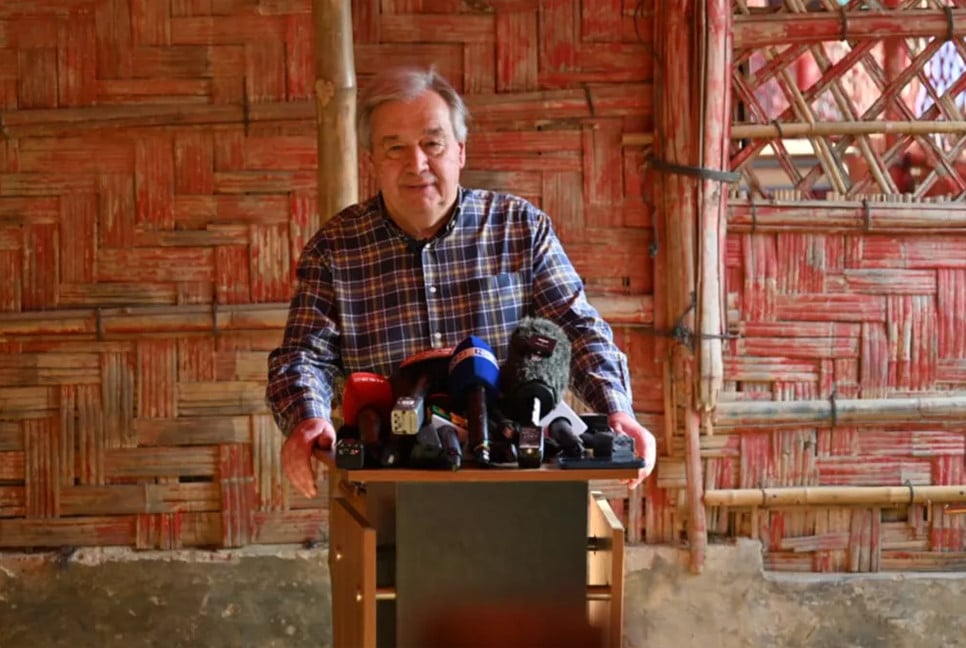 Guterres promises to ensure funds for Rohingya humanitarian aid