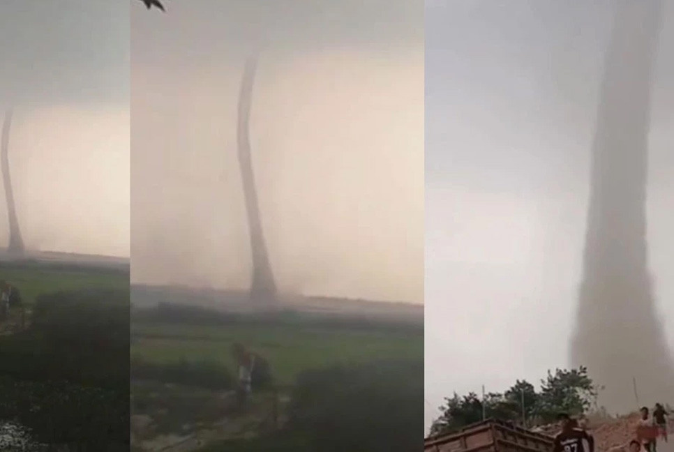 Waterspout stuns Kushtia as it swirls over Padma River