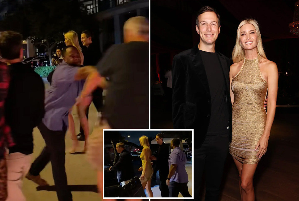 Bodyguard shoves man as he tries to approach Ivanka
