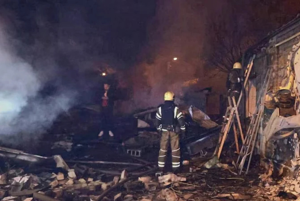 Drone attack on Ukraine capital kills two, wounds eight