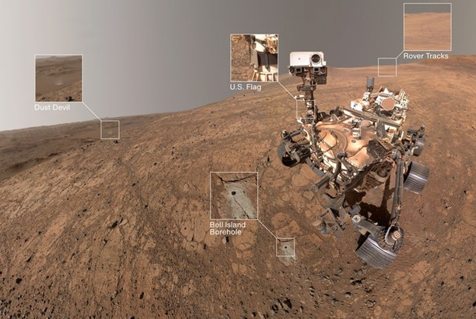Perseverance Rover snaps selfie with surprise appearance by Martian dust devil