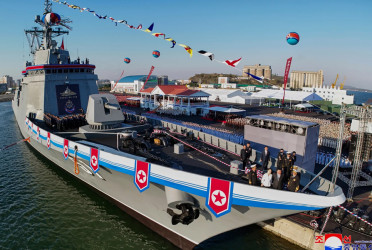 North Korea's new destroyer damaged in failed launch attended by Kim
